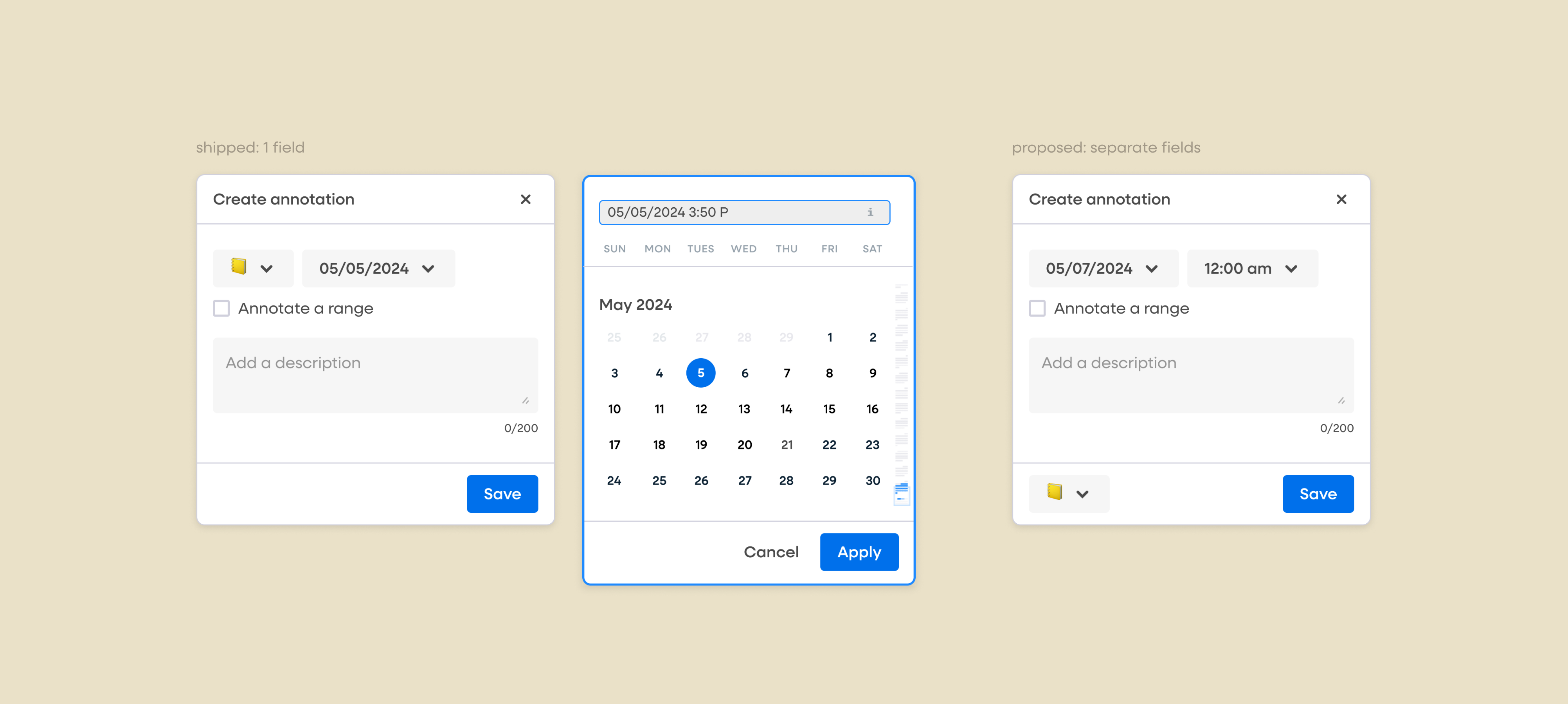 tradeoff on time picker